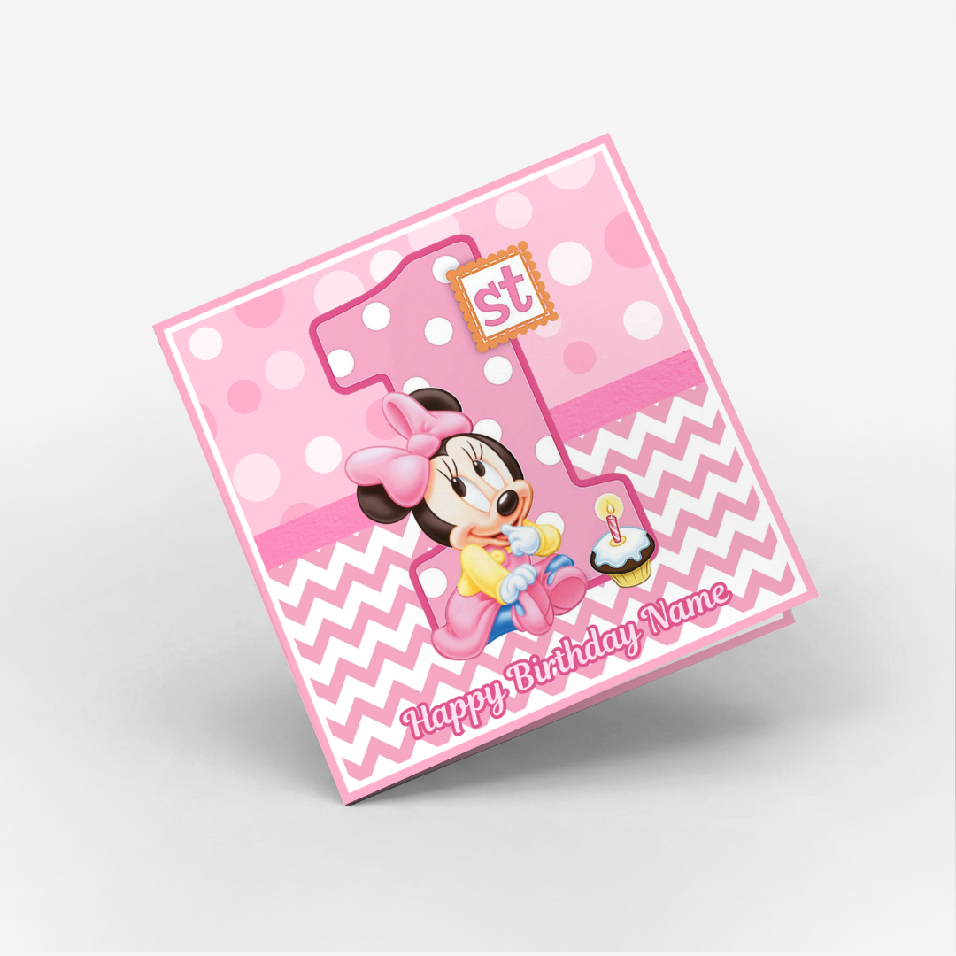 Baby Minnie 1st Birthday Classic Card