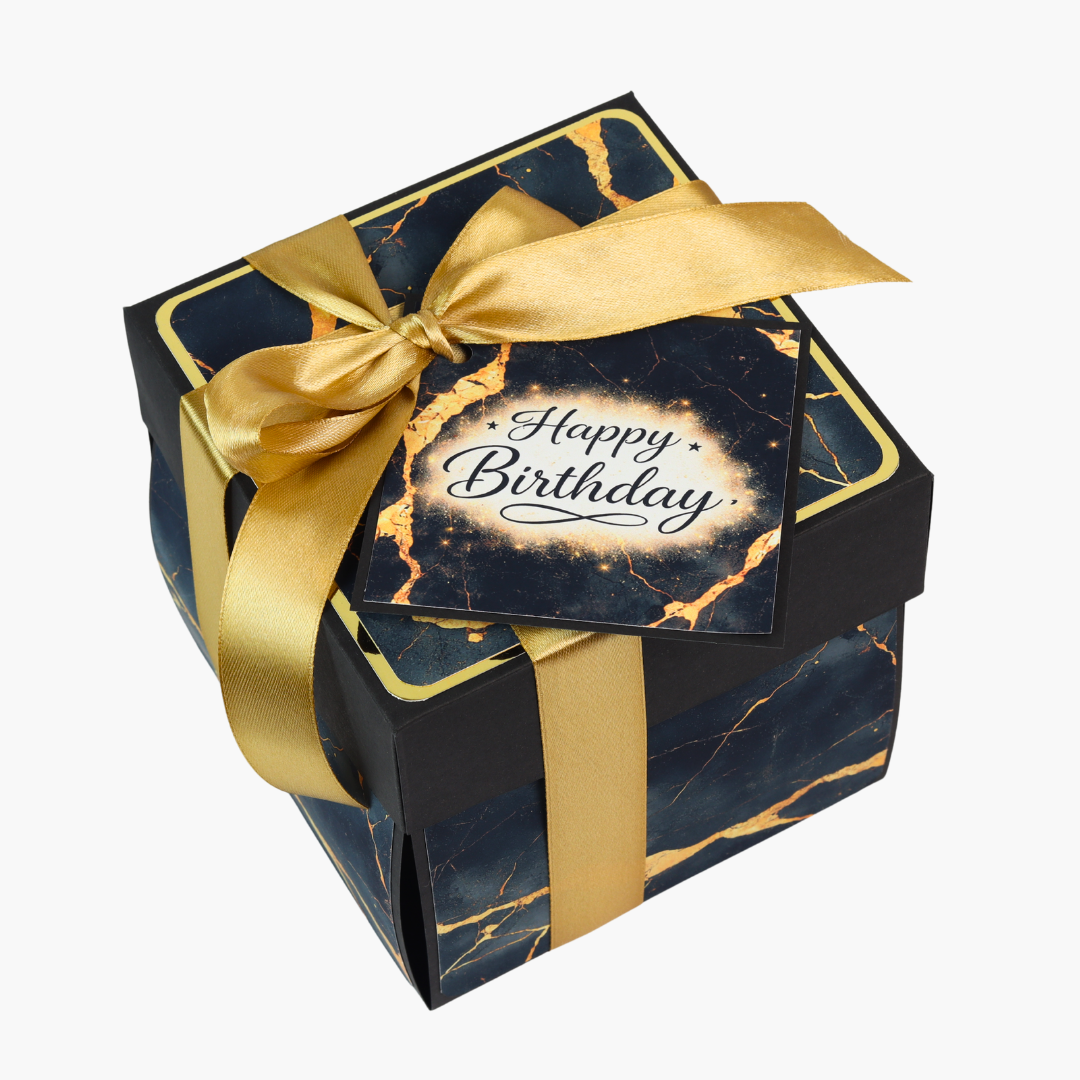 Golden Marble Birthday Explosion Box (4 Photos)