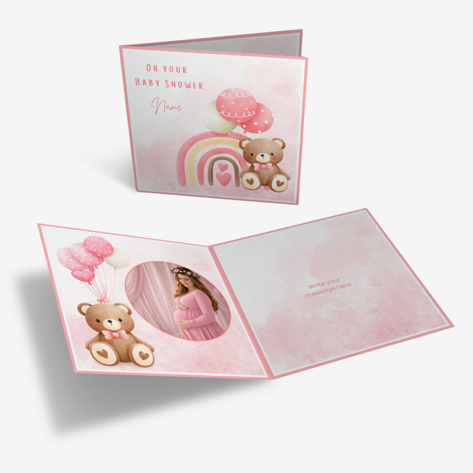 Teddy's girl baby shower Classic Card