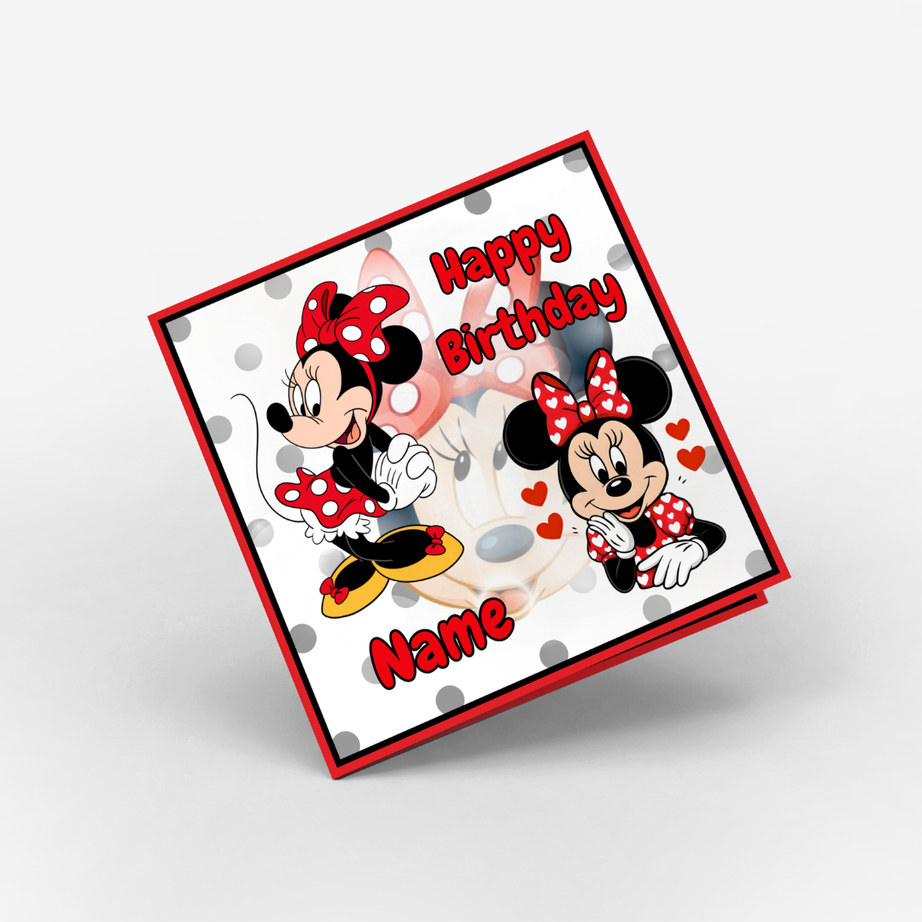 Minnie Mouse Birthday in Red Classic Card