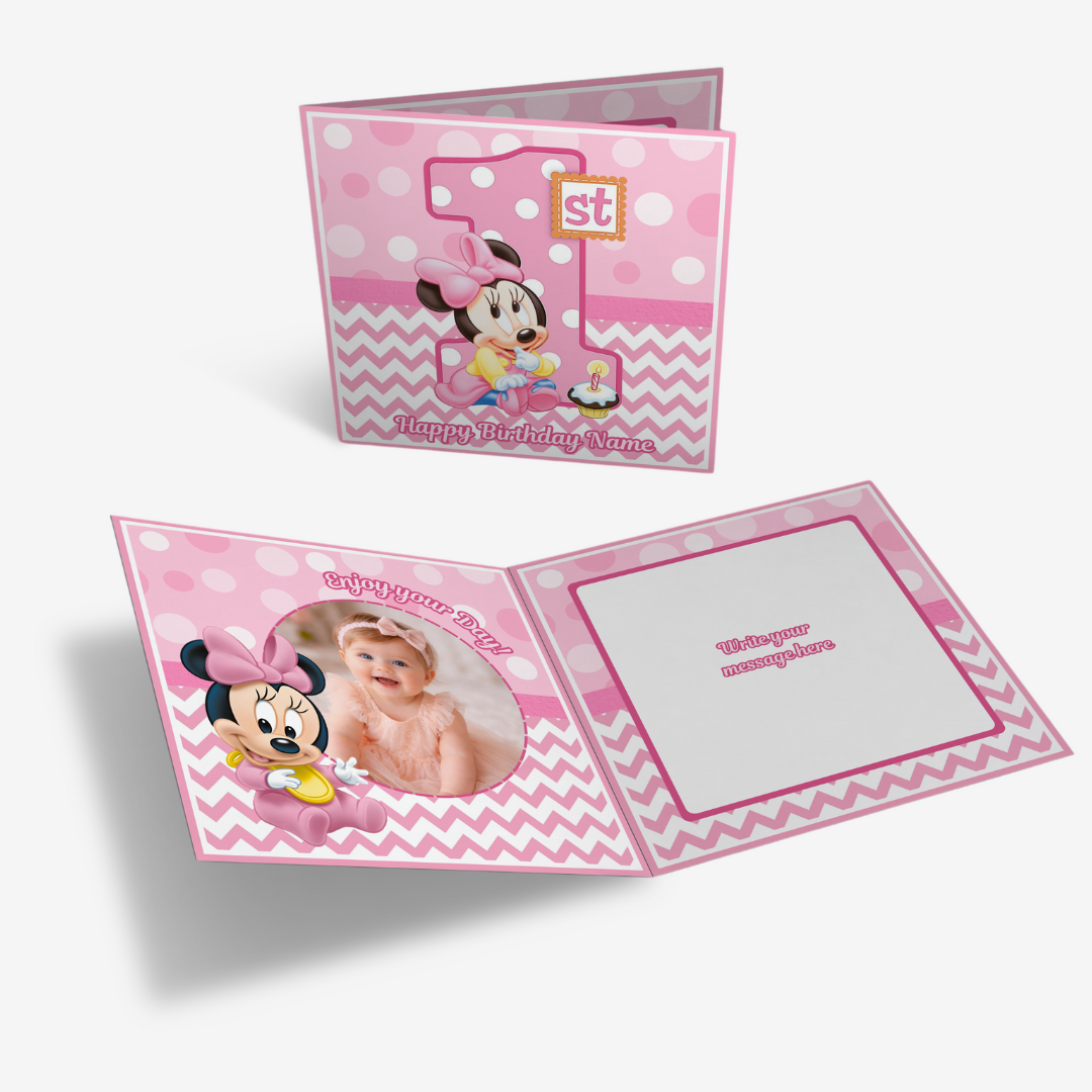 Baby Minnie 1st Birthday Classic Card