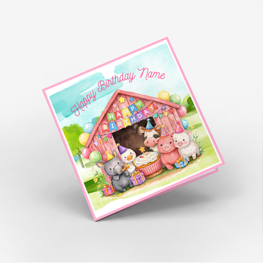 Farm Friends Birthday Wishes Classic Card