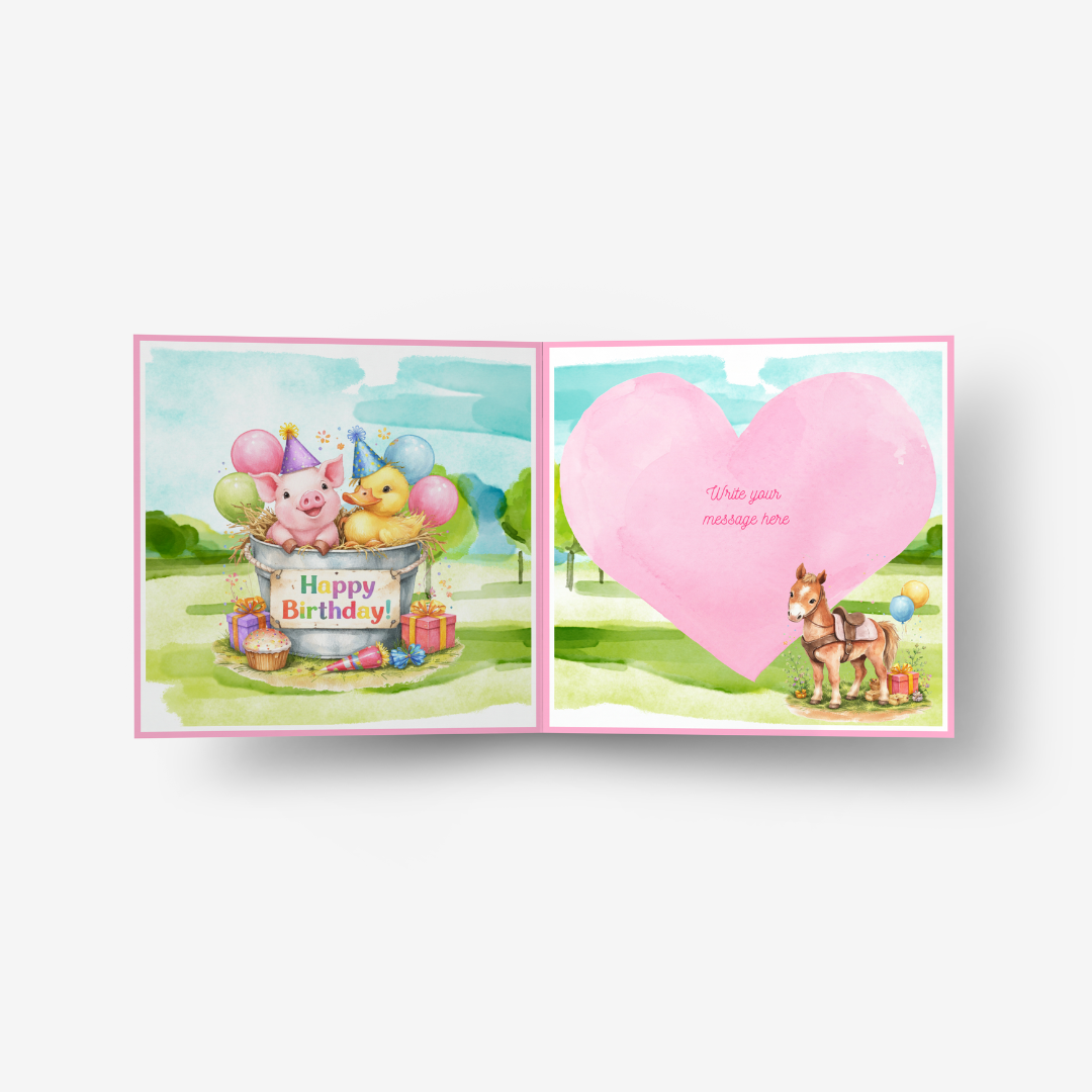 Farm Friends Birthday Wishes Classic Card