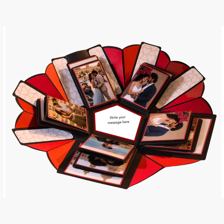 Our Story in a Heart Explosion box