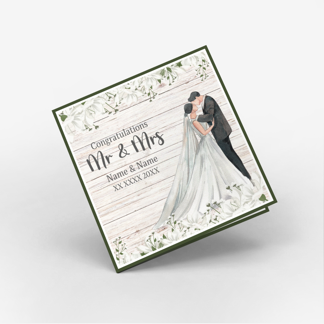 Rustic Romance Wedding Classic Card