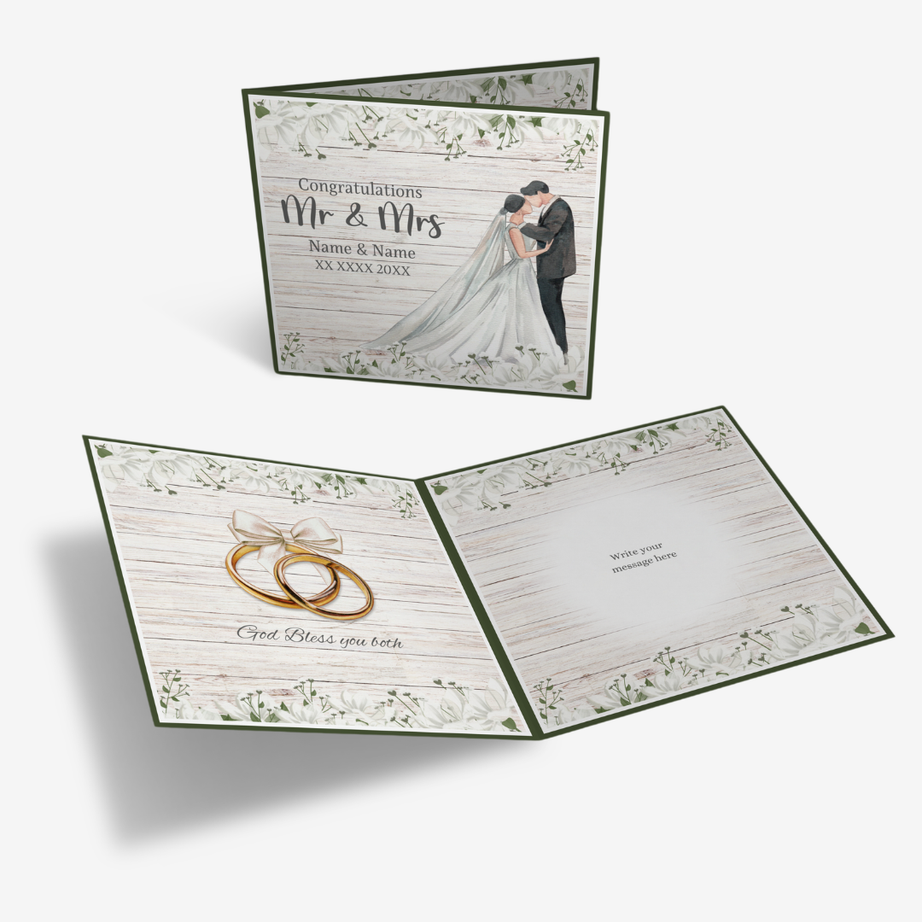 Rustic Romance Wedding Classic Card