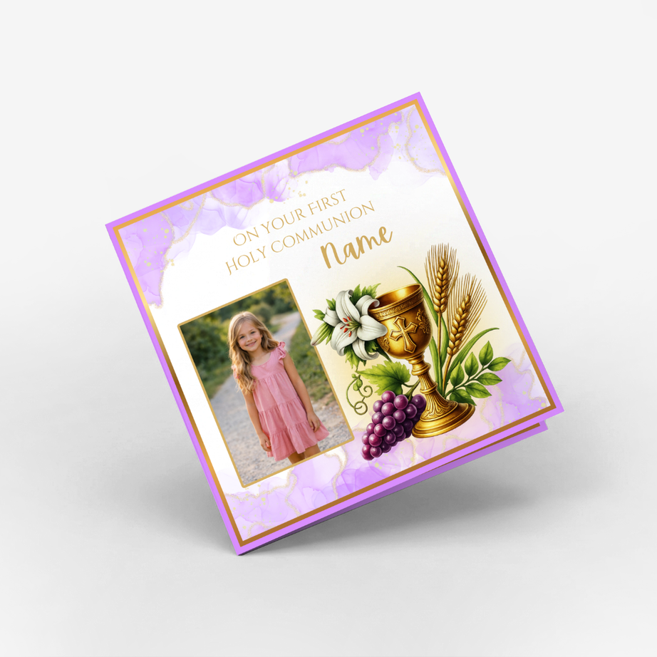 Holy Communion Purple Classic Card