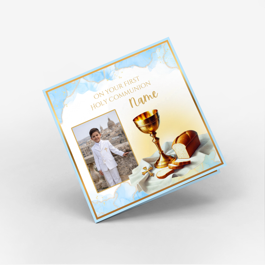Holy Communion Blue Classic Card