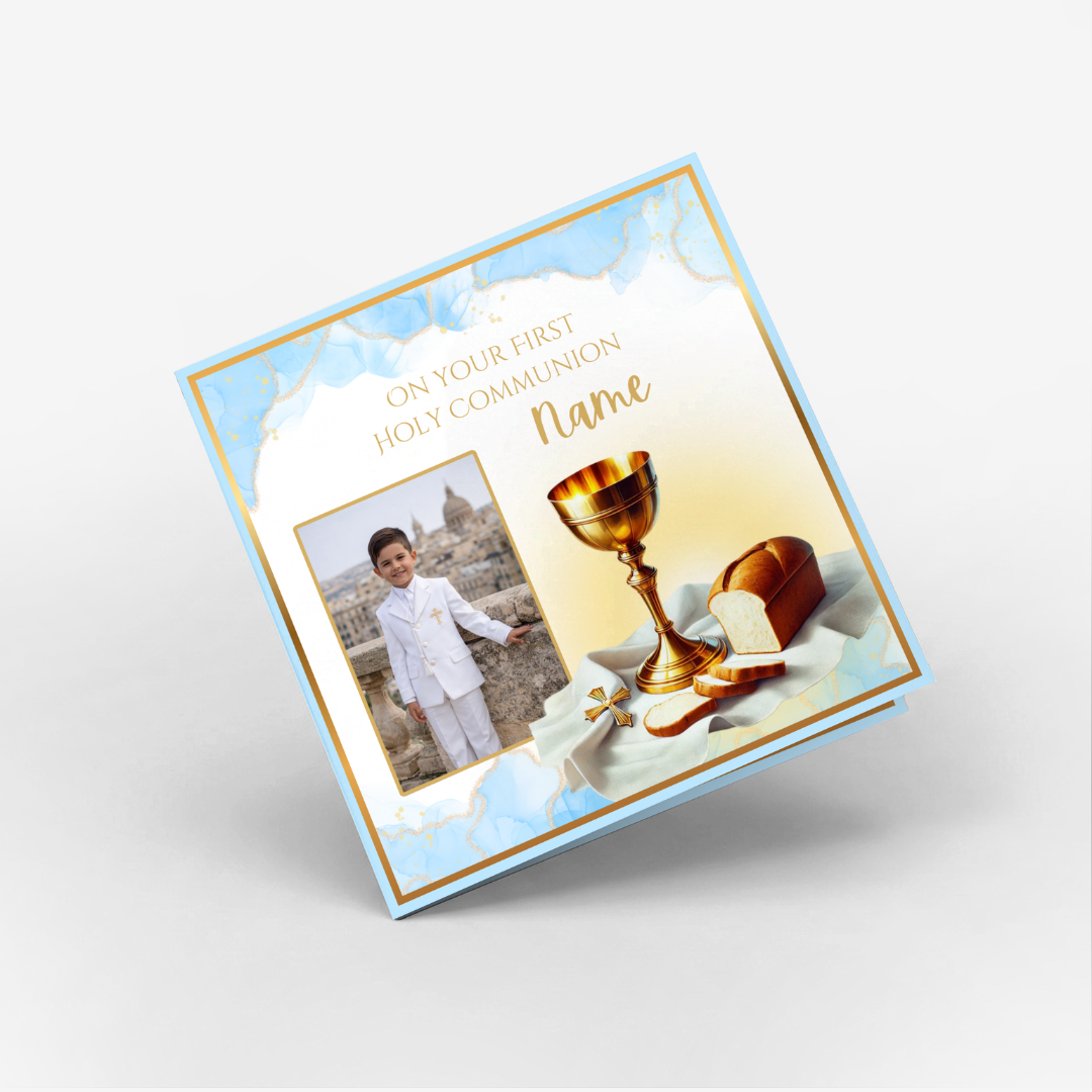 Holy Communion Blue Classic Card
