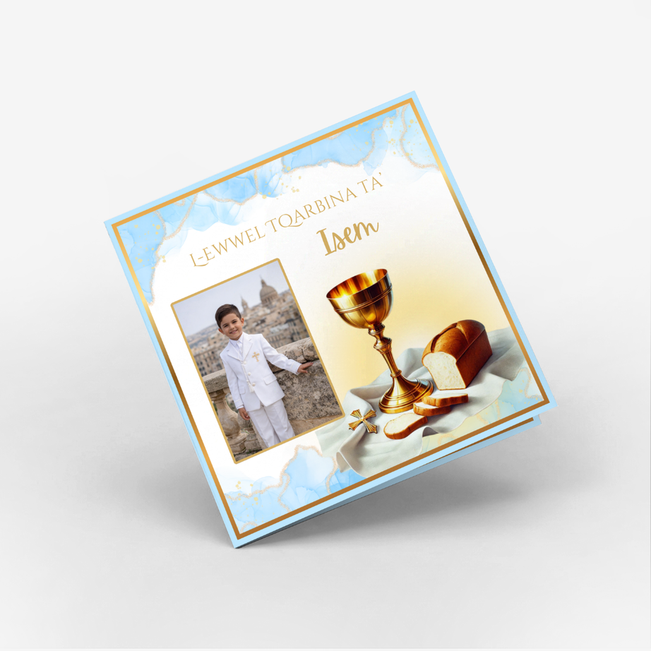 Holy Communion Blue Classic Card