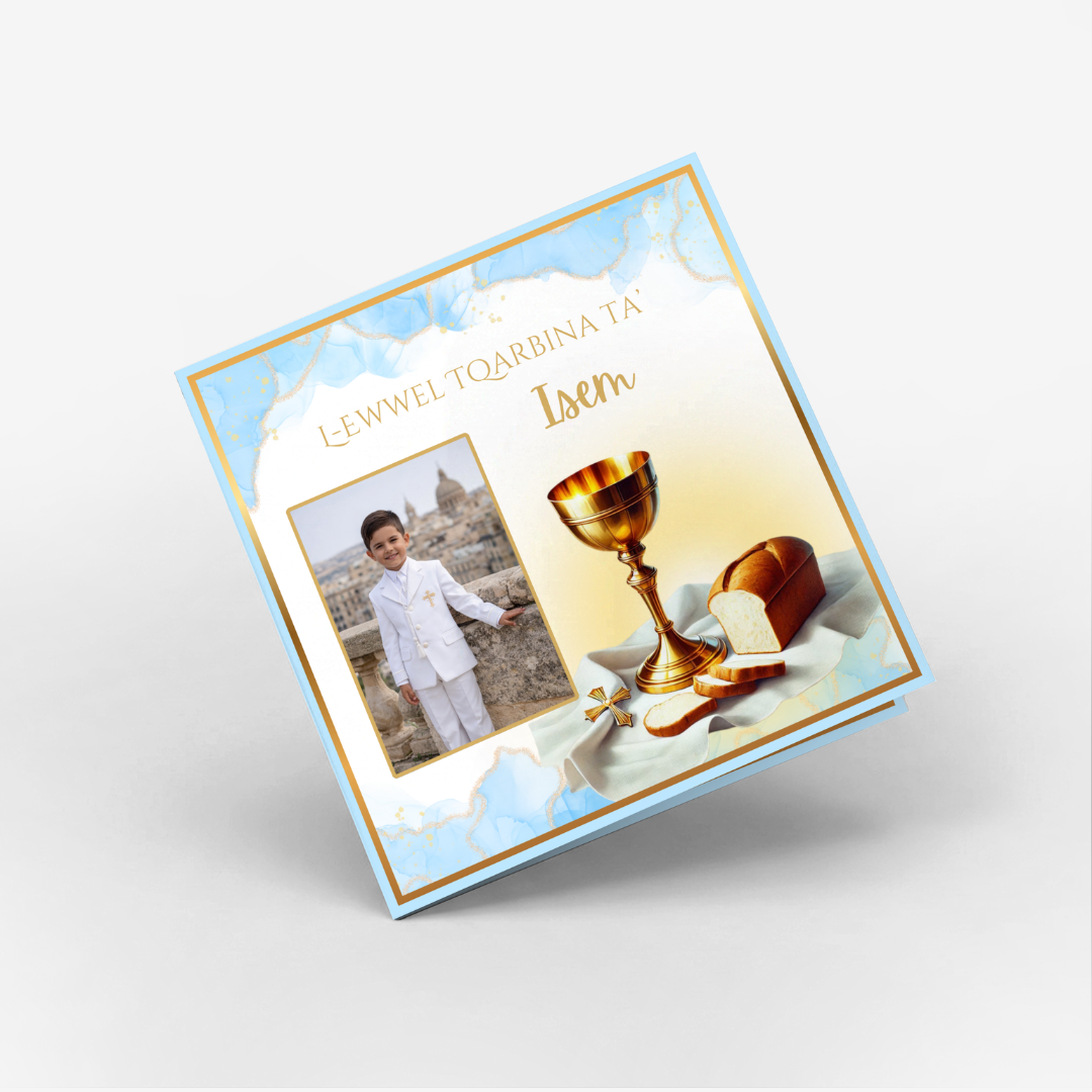 Holy Communion Blue Classic Card