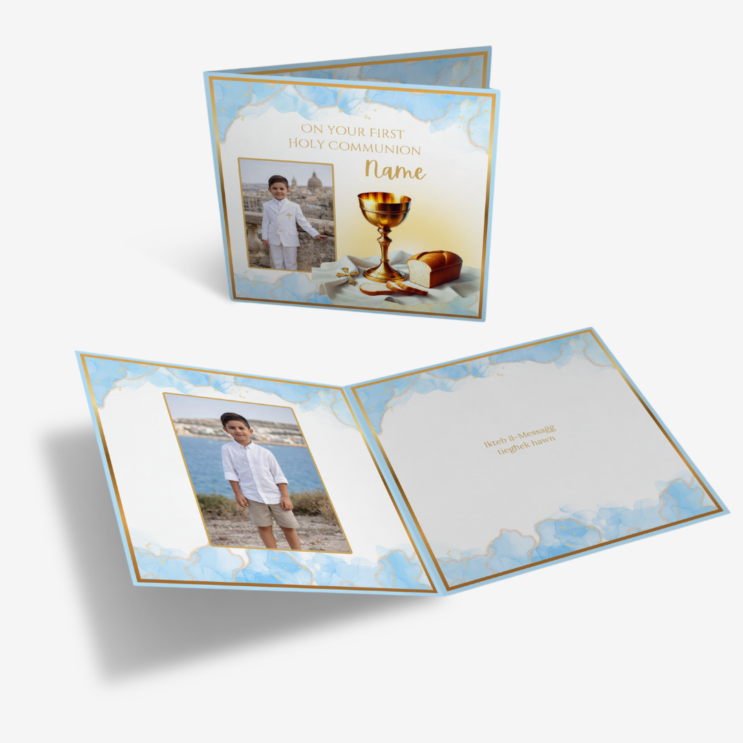 Holy Communion Blue Classic Card