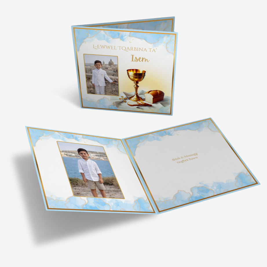 Holy Communion Blue Classic Card