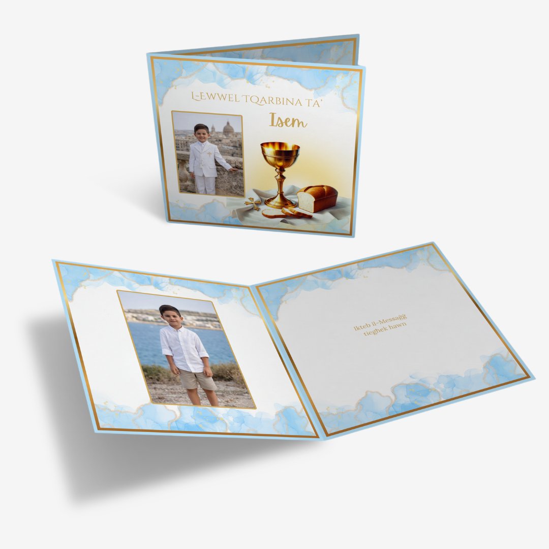 Holy Communion Blue Classic Card
