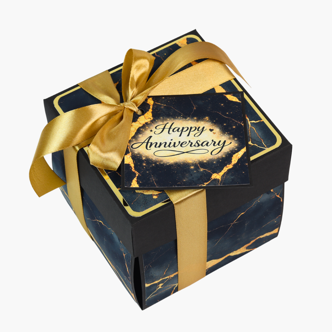 Golden Marble Anniversary Explosion Box (8 Photos)